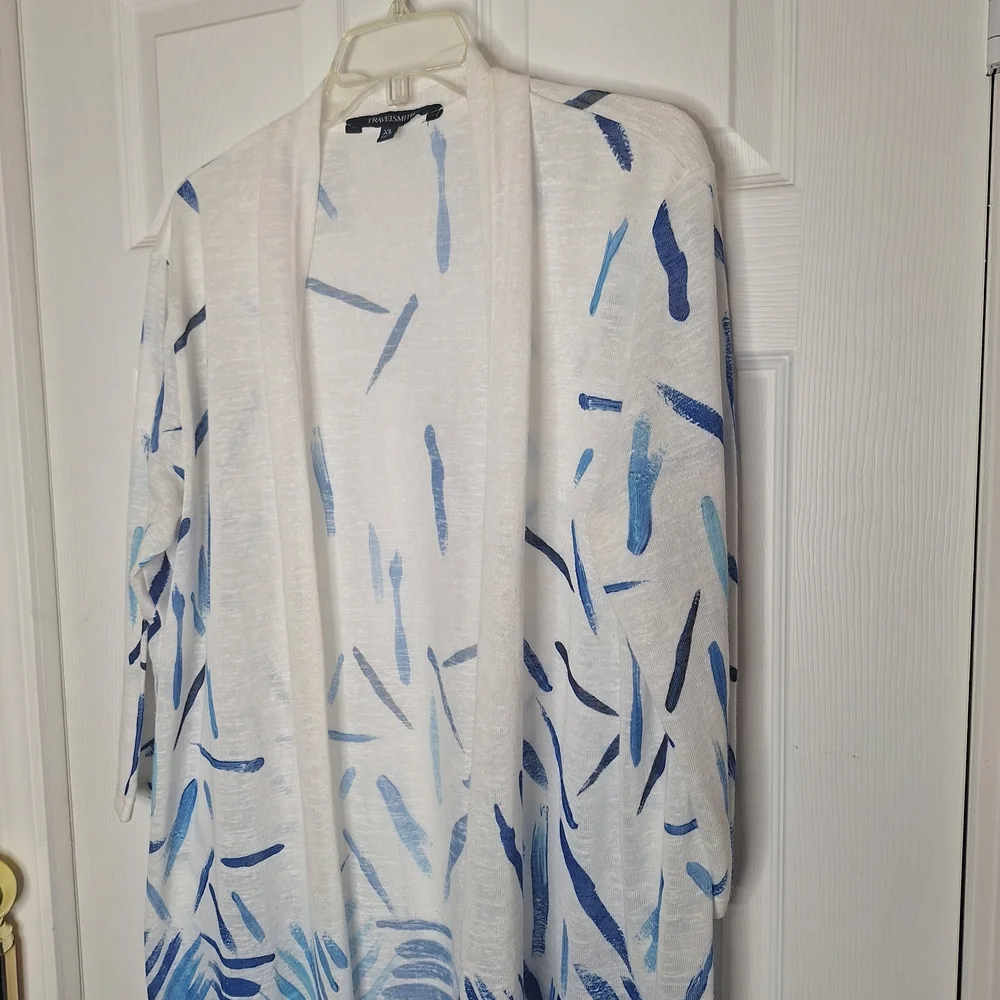 TravelSmith Navy and White Knit Sweater Size XL - Picture 2 of 6